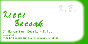 kitti becsak business card